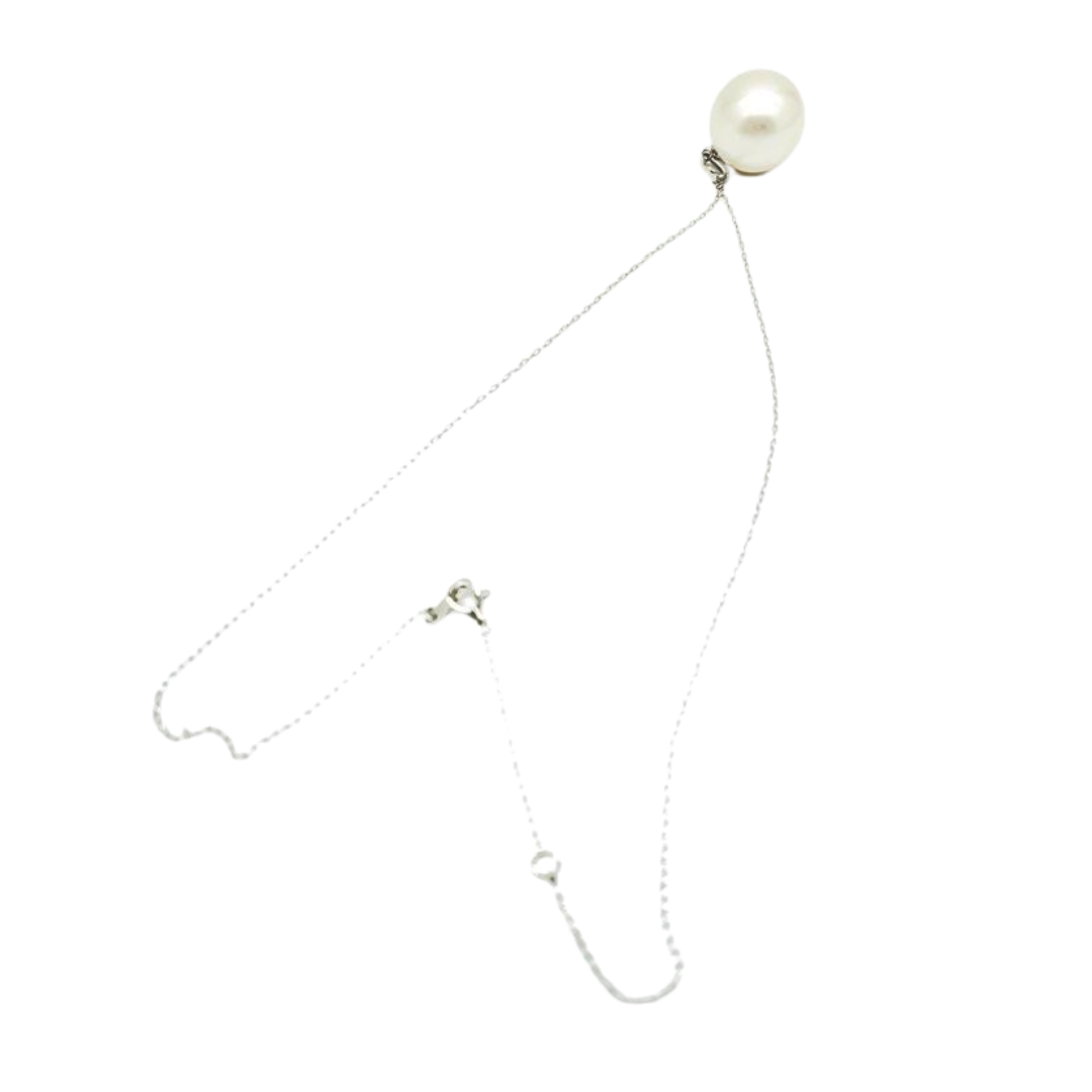 18K White Gold Natural White South Sea Pearl Necklace