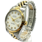 Rolex Datejust 16233 36mm Half Gold Automatic Diamond White Dial Watch