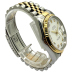 Rolex Datejust 16233 36mm Half Gold Automatic Diamond White Dial Watch