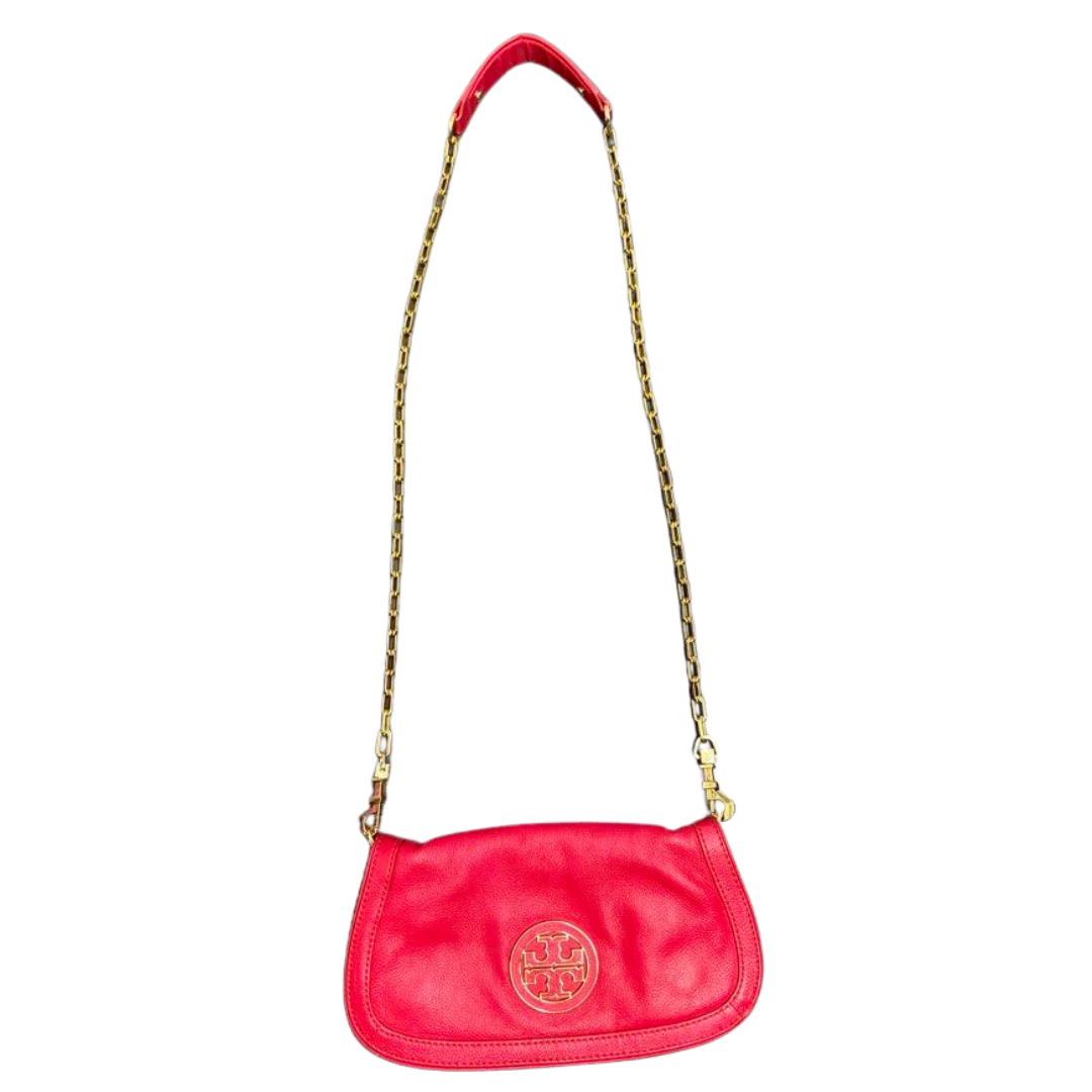 Tory Burch Amanda Logo Clutch/Crossbody Leather Bag