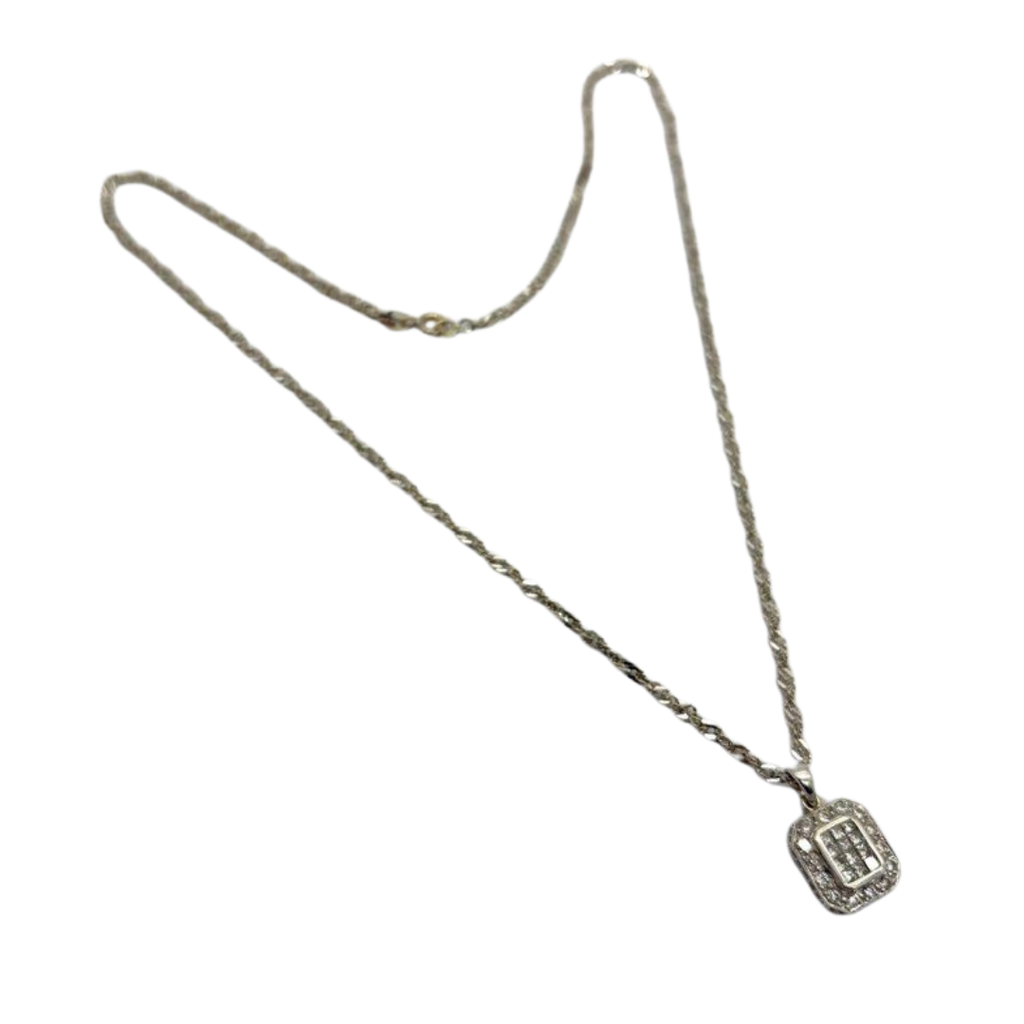 750 White Gold Natural Diamond Necklace