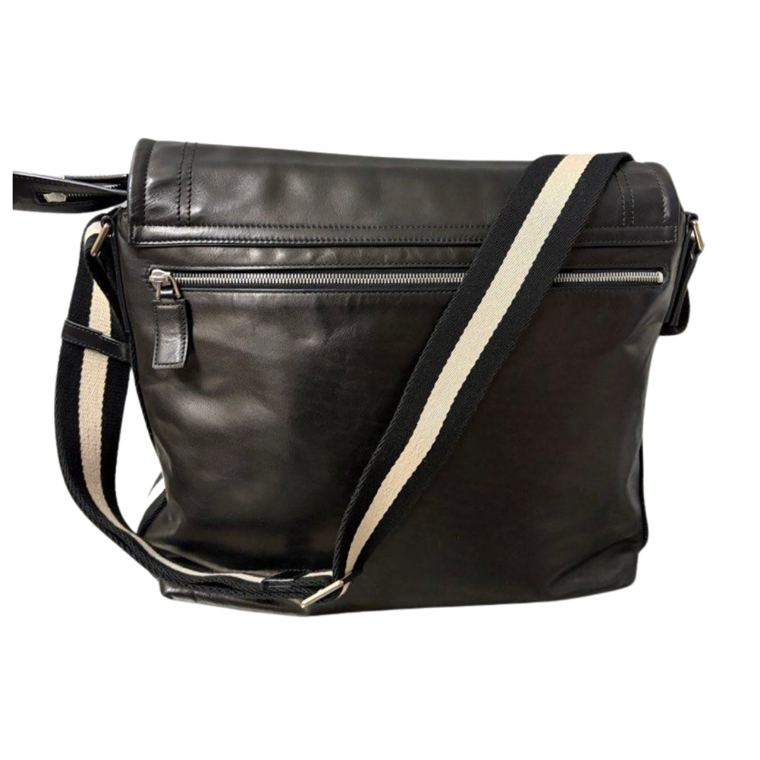 Bally Black Calf Leather Messenger Bag
