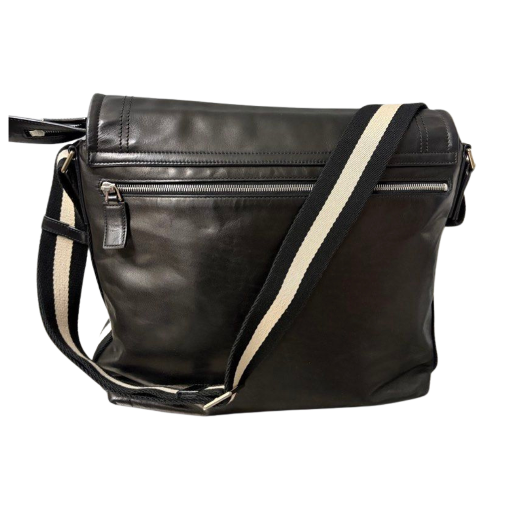 Bally Black Calf Leather Messenger Bag