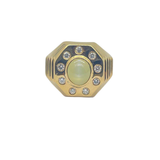 850 Yellow Gold Natural Cat’s Eye Chrysoberyl & Diamond Men’s Ring