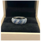 18K White Gold Melee Sapphire Ring