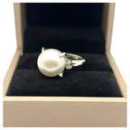 PT900 South Sea Pearl & Diamond Ring