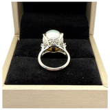PT900 South Sea Pearl & Diamond Ring