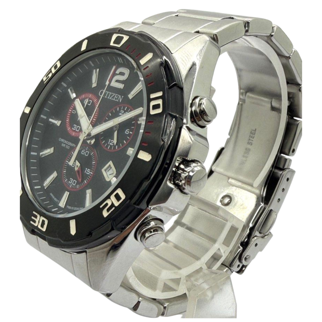 Citizen AN7110-56F 47mm Quartz Chronograph Black Dial Watch