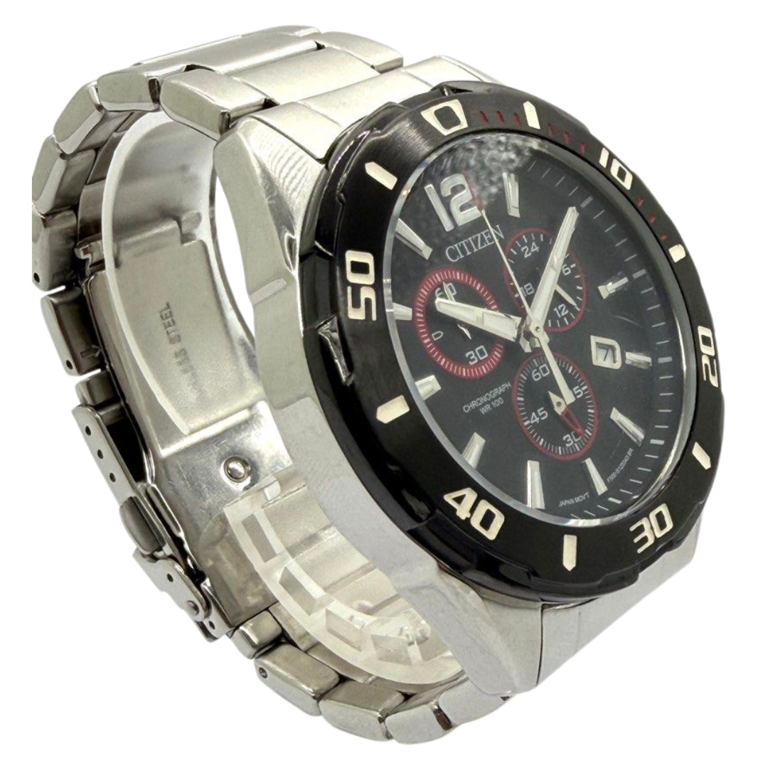 Citizen AN7110-56F 47mm Quartz Chronograph Black Dial Watch