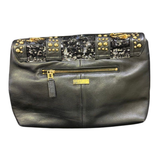 Halston Heritage Carla Studded Flap Bag with Sling