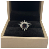 750 White Gold Natural Sapphire & Diamond Ring