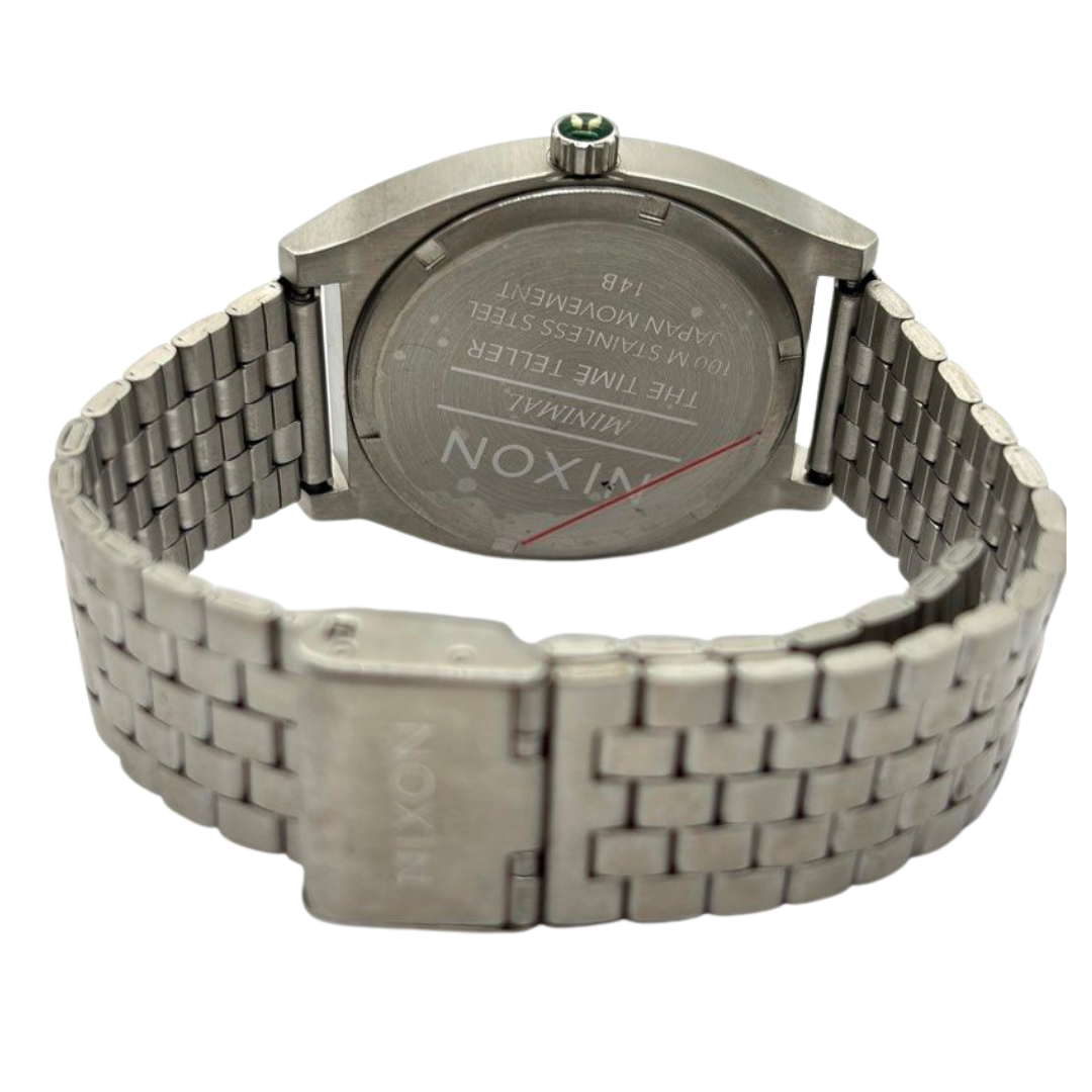 Nixon Time Teller 37mm Quartz Green Dial Steel Watch