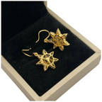 18K Yellow Gold Natural Intan Earring