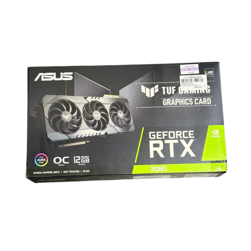 ASUS TUF Gaming NVIDIA GeForce RTX 3080 OC Edition Graphics Card (PCIe 4.0, 12GB GDDR6X, LHR, HDMI 2.1, DisplayPort 1.4a, Dual Ball Fan Bearings, Military-Grade Certification, GPU Tweak)