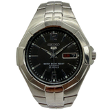 Seiko 5 40mm Automatic Black Dial Steel Watch 7S26-03J0