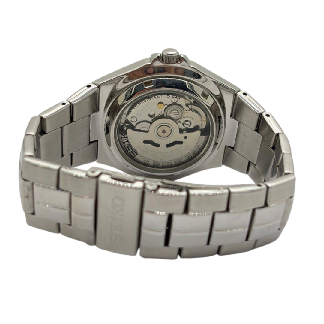 Seiko 5 40mm Automatic Black Dial Steel Watch 7S26-03J0