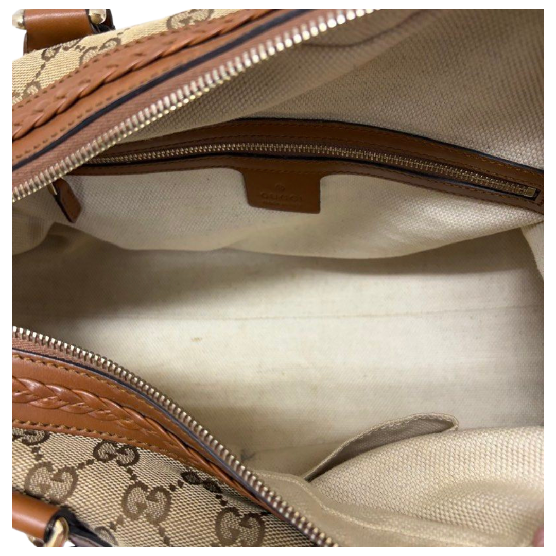 Gucci Brick Lane GG Canvas Boston Shoulder Bag