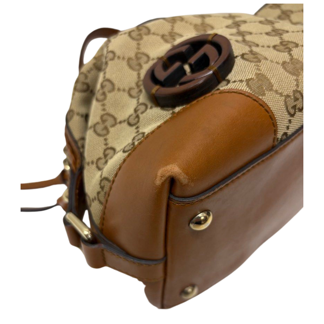 Gucci Brick Lane GG Canvas Boston Shoulder Bag