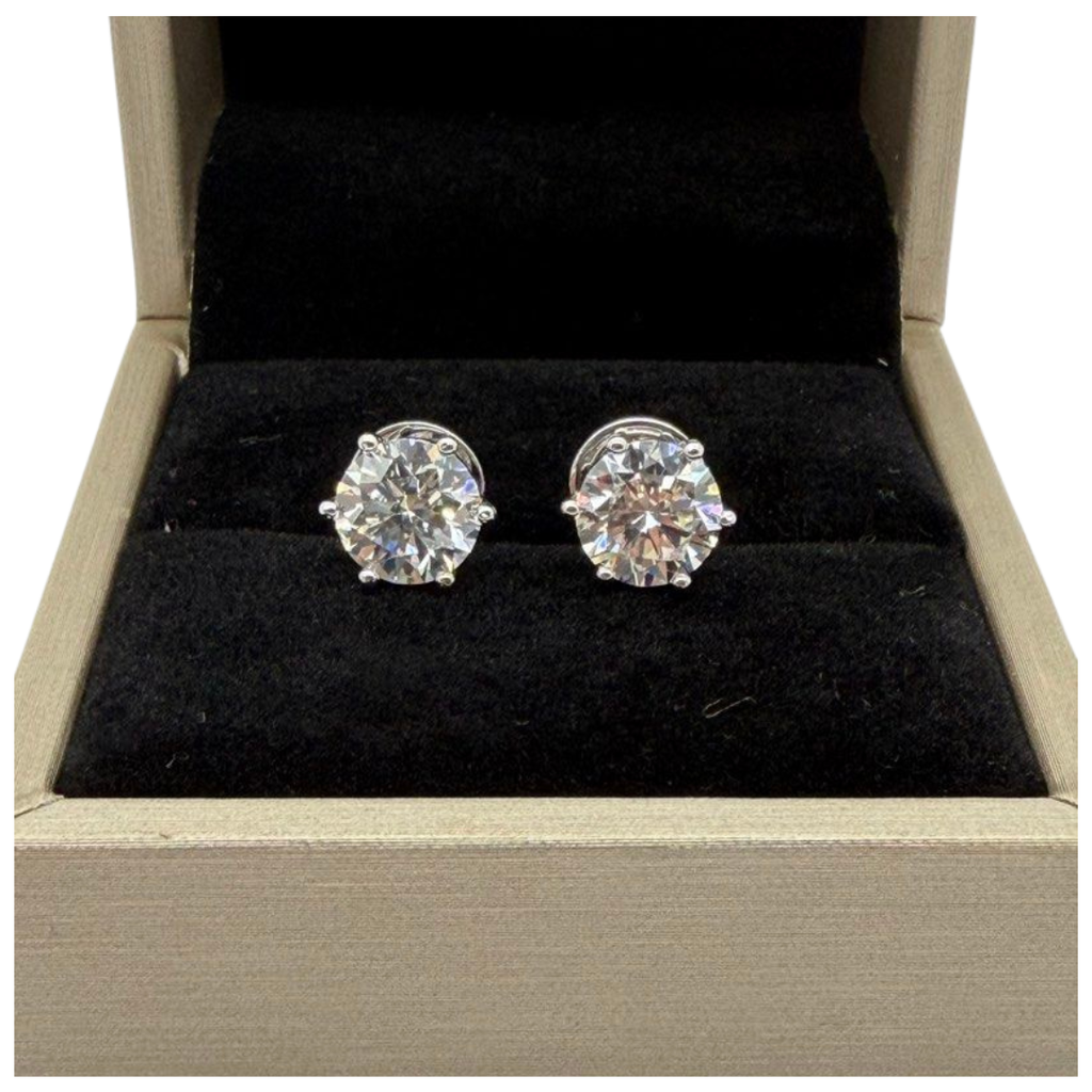 14K White Gold Lab-Grown Diamond Earring, D2=4.43