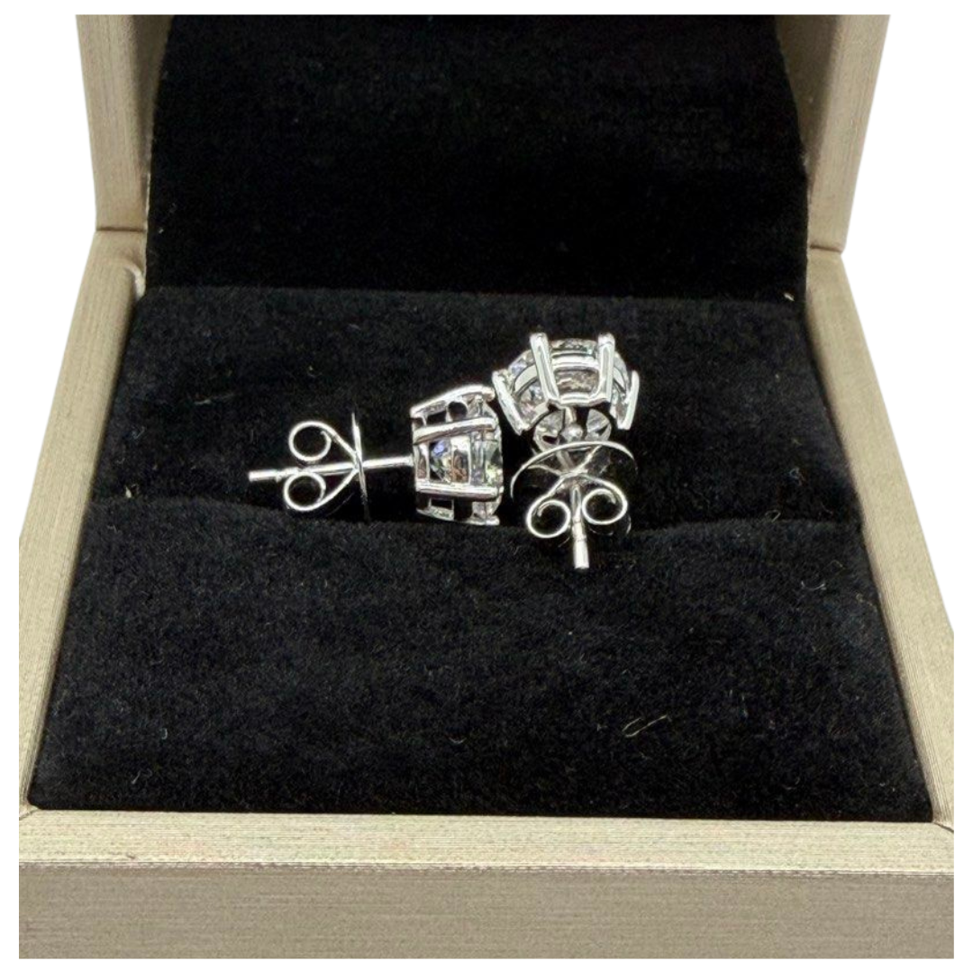 14K White Gold Lab-Grown Diamond Earring, D2=4.43