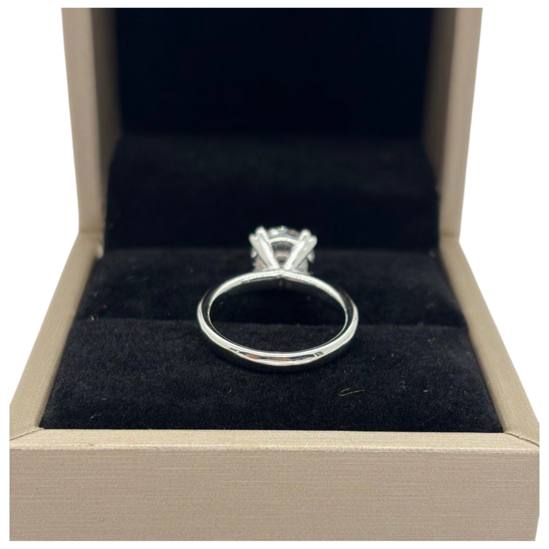 14K White Gold Lab-Grown Diamond Ring, D1=2.25