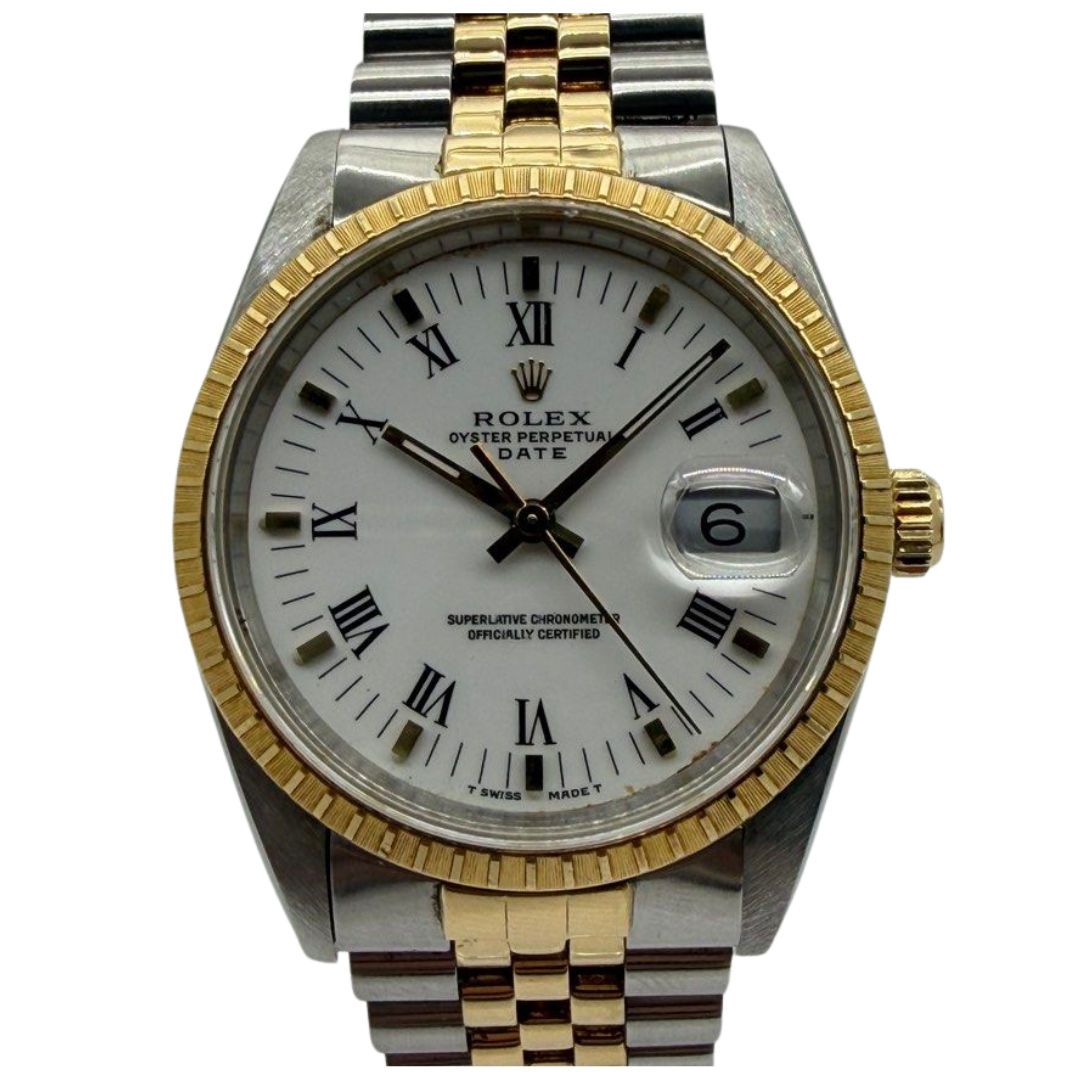Rolex 15223 Oyster Perpetual Date 34mm Half Gold Automatic Watch Main image
