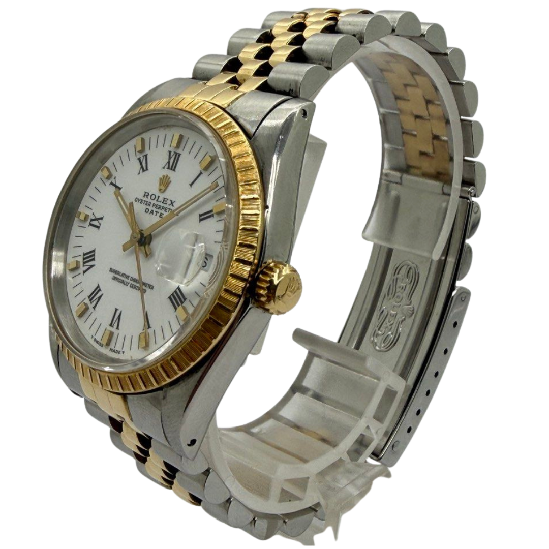 Rolex 15223 Oyster Perpetual Date 34mm Half Gold Automatic Watch