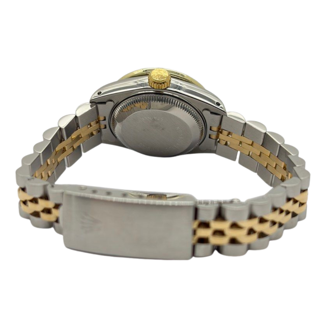 Rolex Datejust 69173 26mm Automatic Half Gold Grey Comp Diamond Dial/Bezel Watch