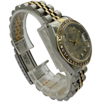 Rolex Datejust 69173 26mm Automatic Half Gold Grey Comp Diamond Dial/Bezel Watch