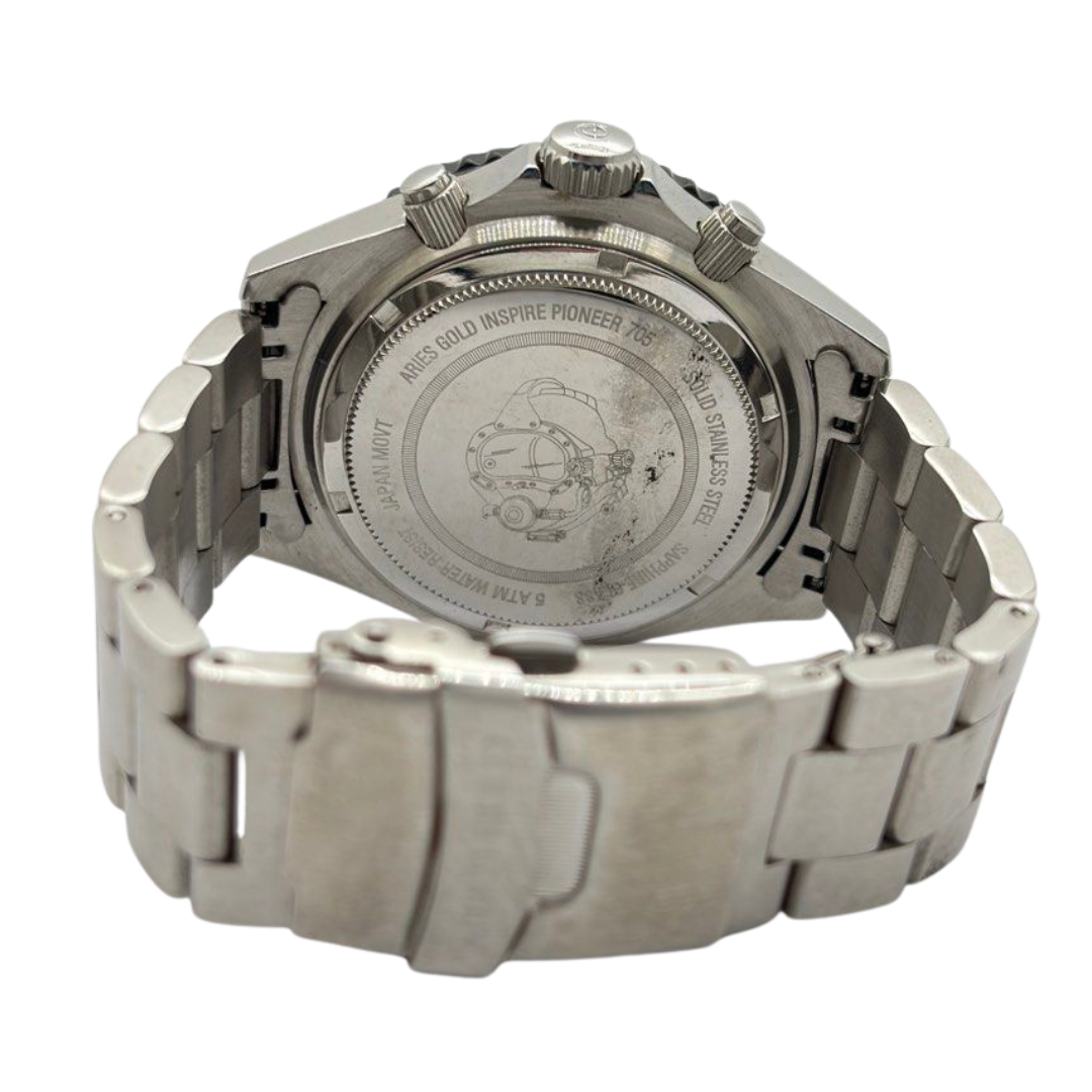 Aries Gold Inspire Pioneer 705 45mm Quartz Silver Dial Watch
