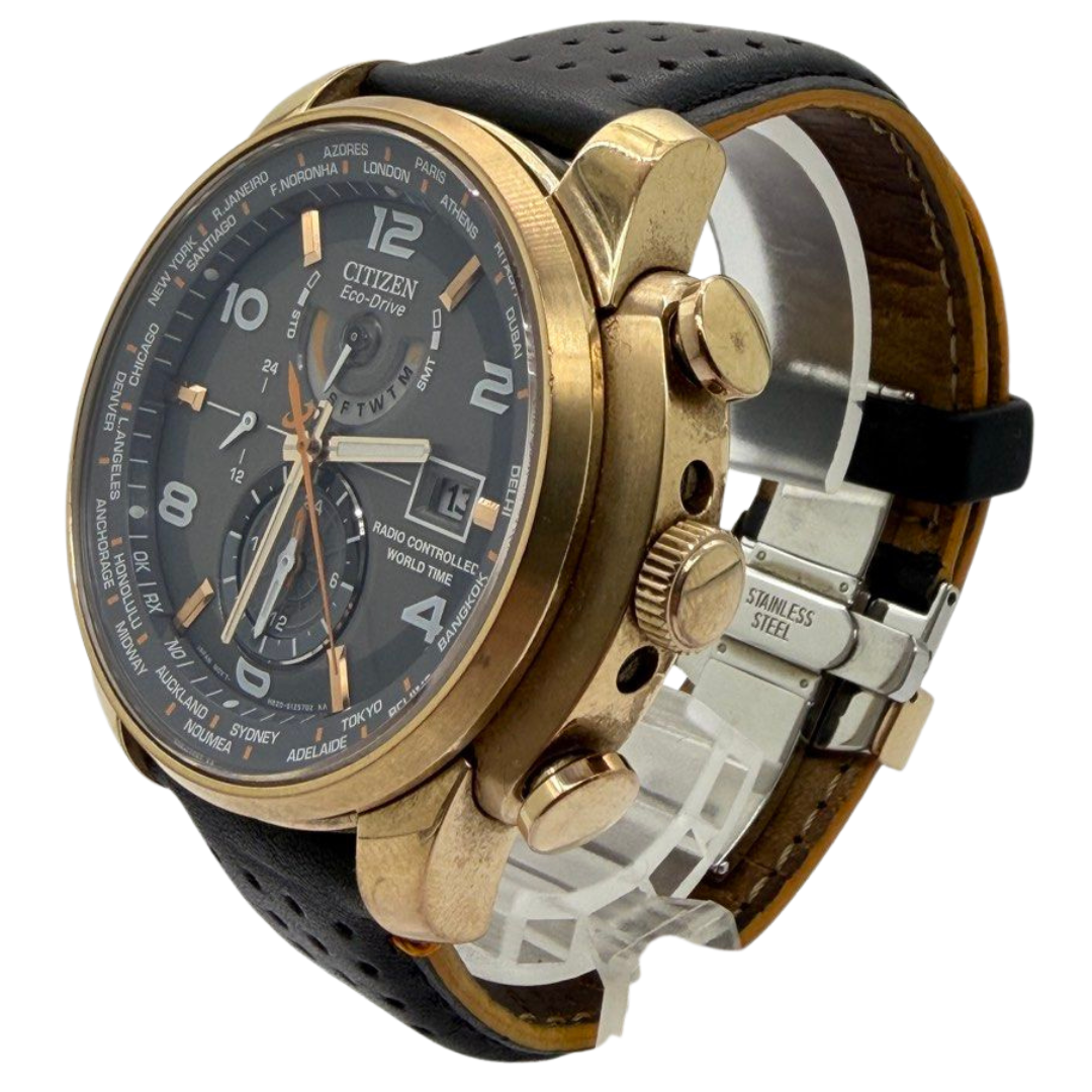 Citizen World Time AT9013-03H Radio Controlled Eco-Drive 43mm Black Dial Watch