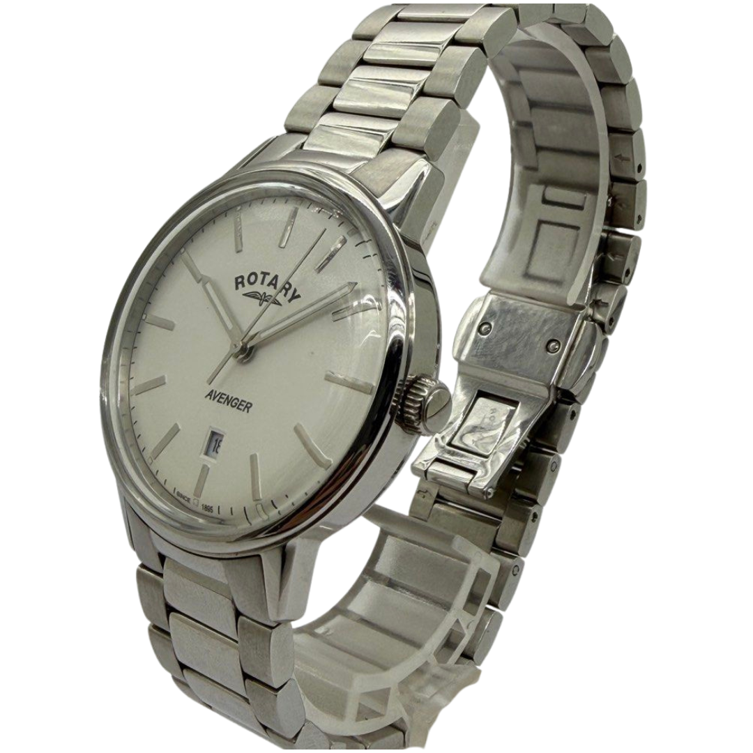 Rotary Avenger GB05340/02 38mm Quartz Silver Dial Steel Watch