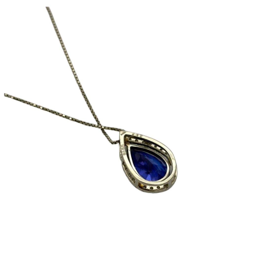 PT900/850 Natural Tanzanite & Diamond Necklace