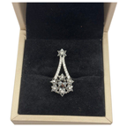 18K White Gold Black, White Diamond Pendant