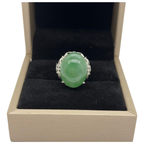 PT900 Natural Jadeite (Type-A) & Diamond Ladies Ring