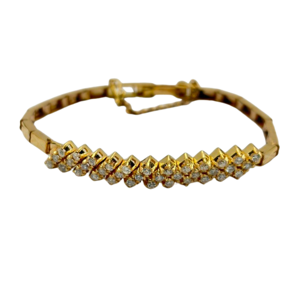 18K Yellow Gold Natural Diamond Bracelet