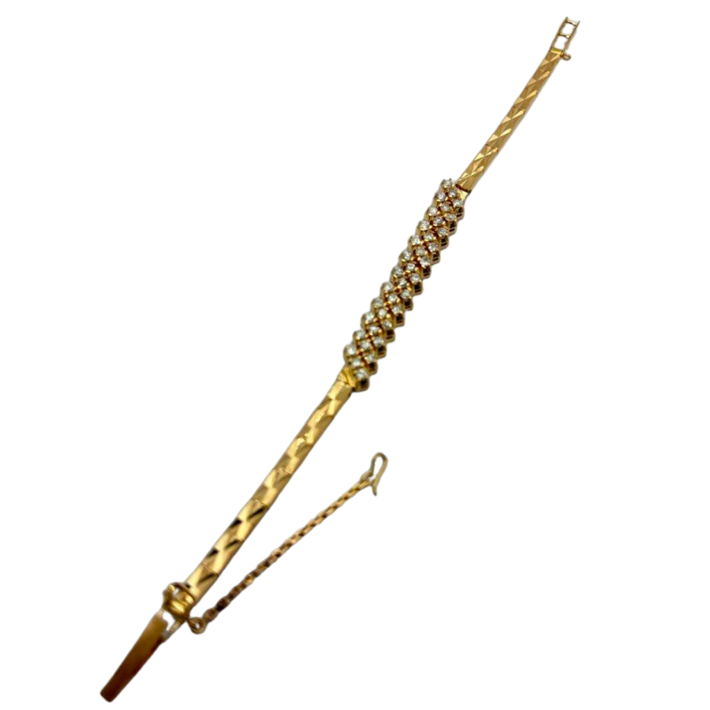 18K Yellow Gold Natural Diamond Bracelet