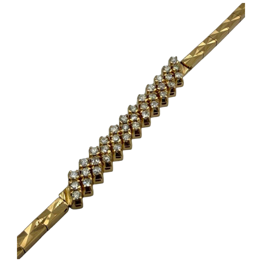 18K Yellow Gold Natural Diamond Bracelet