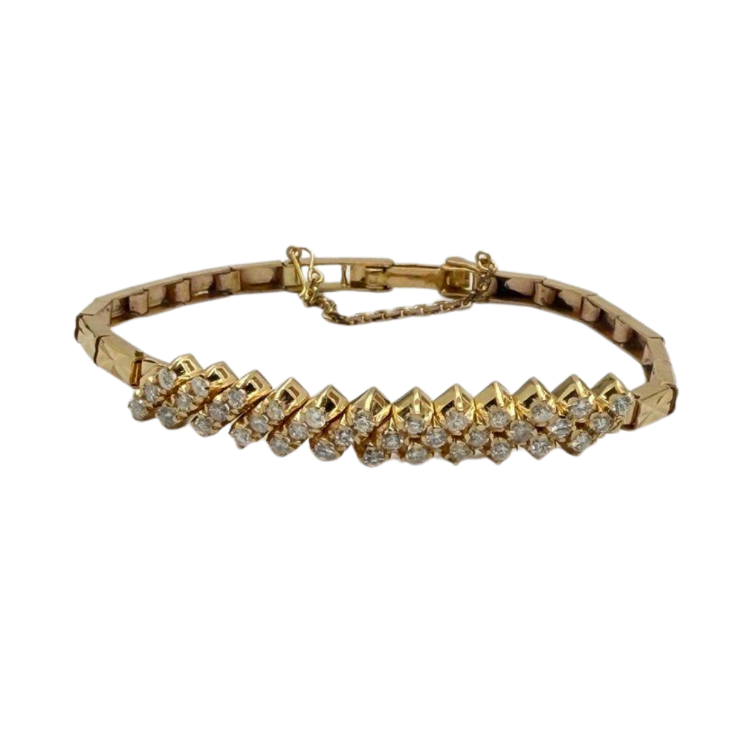 18K Yellow Gold Natural Diamond Bracelet