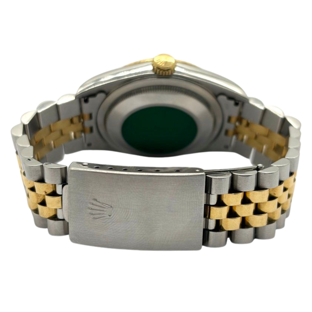 Rolex Datejust 16233 36mm Half Gold Automatic Diamond White Dial Watch