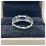 750 White Gold Natural Blue Sapphire & Diamond Men’s Ring