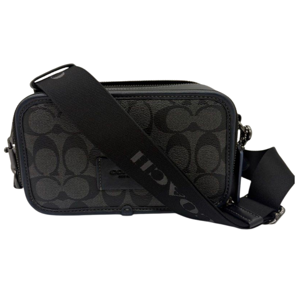 Coach Wyatt Crossbody Bag in Signature Canvas, Charcoal Black CM109