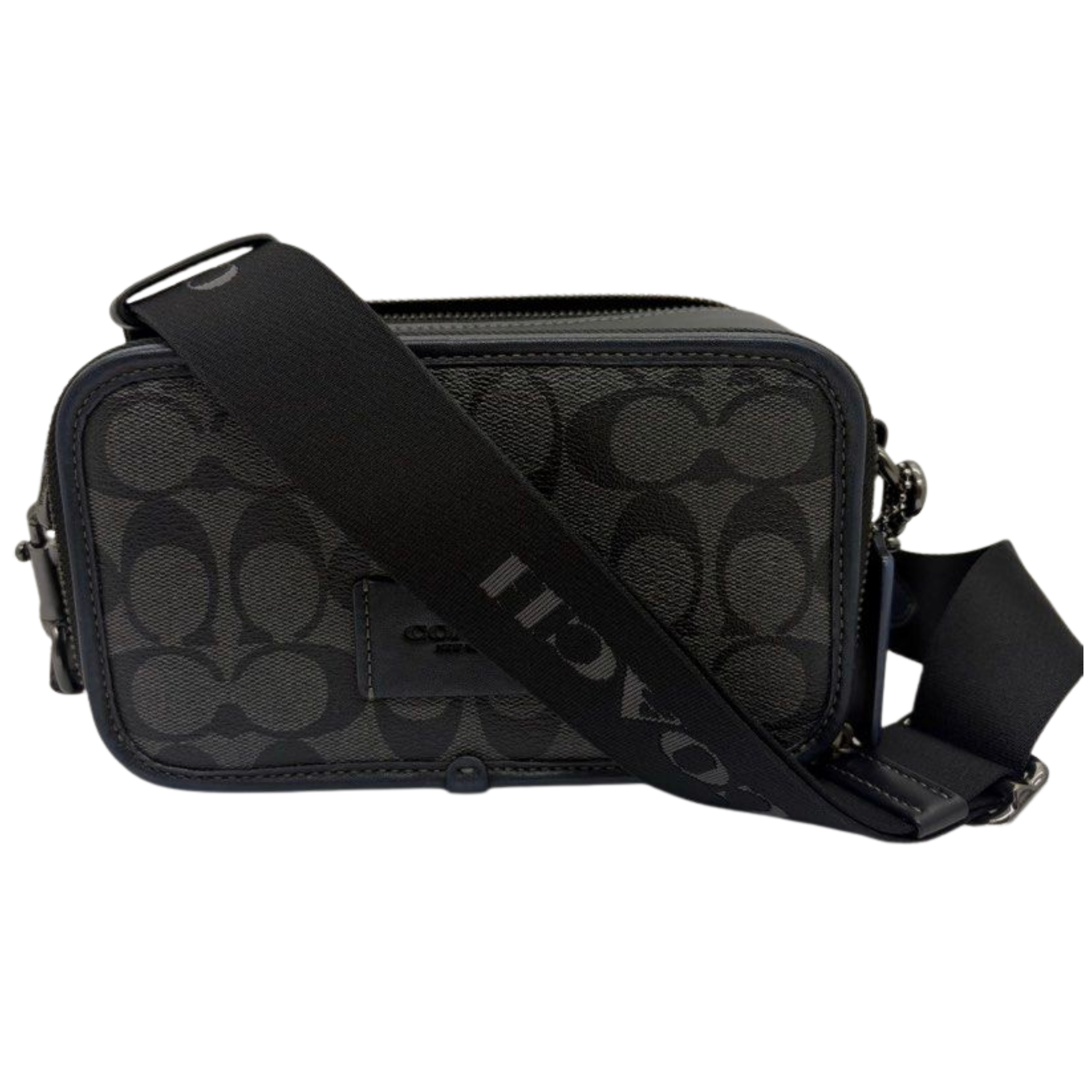 Coach Wyatt Crossbody Bag in Signature Canvas, Charcoal Black CM109