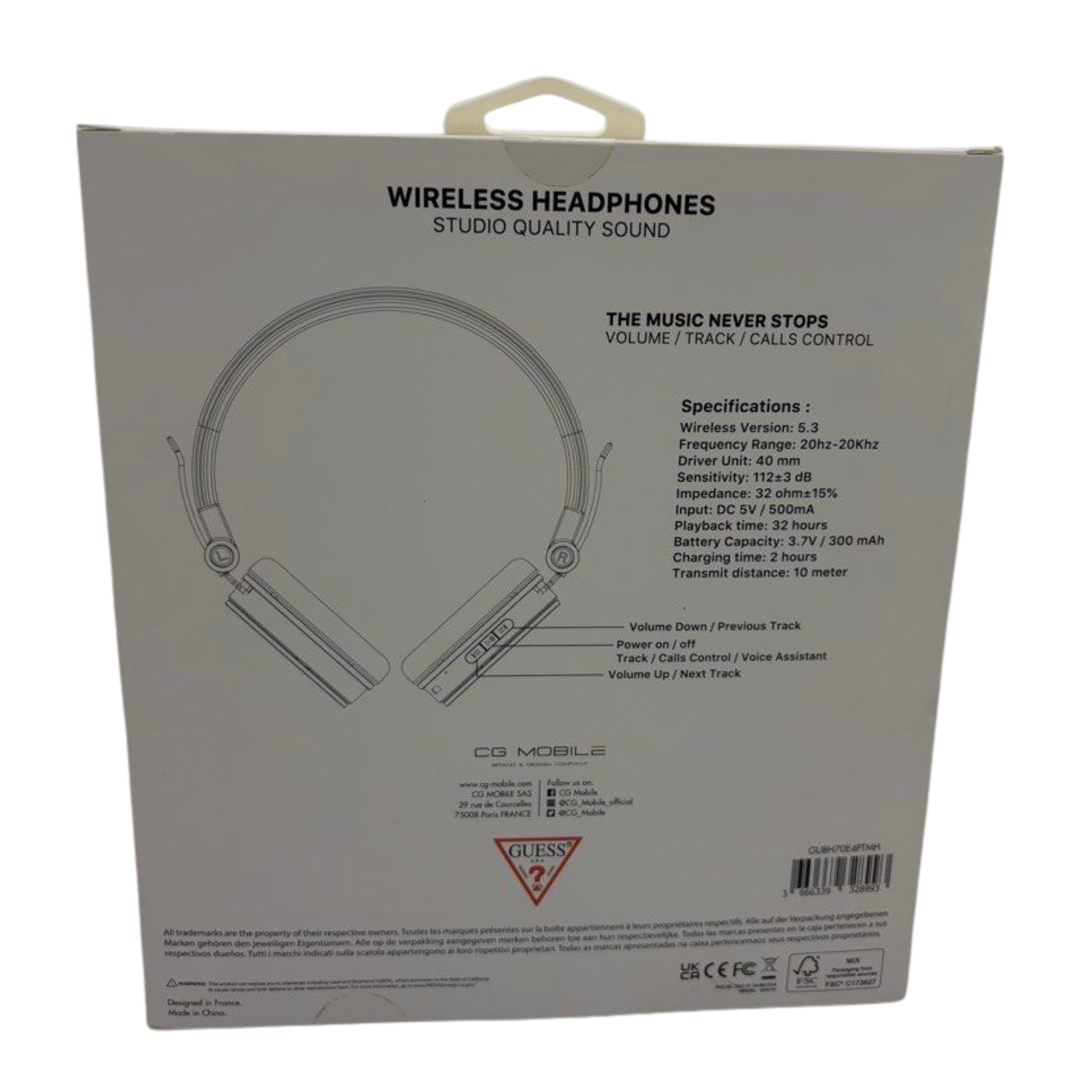 Guess Bluetooth ENC Headphones