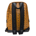 MCM Stark backpack in Visetos Cognac and Black Nappa Leather