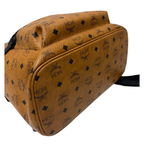 MCM Stark backpack in Visetos Cognac and Black Nappa Leather