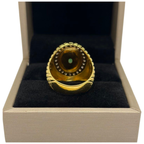 850 Yellow Gold Natural Jadeite (Type-A) & Diamond Men’s Ring