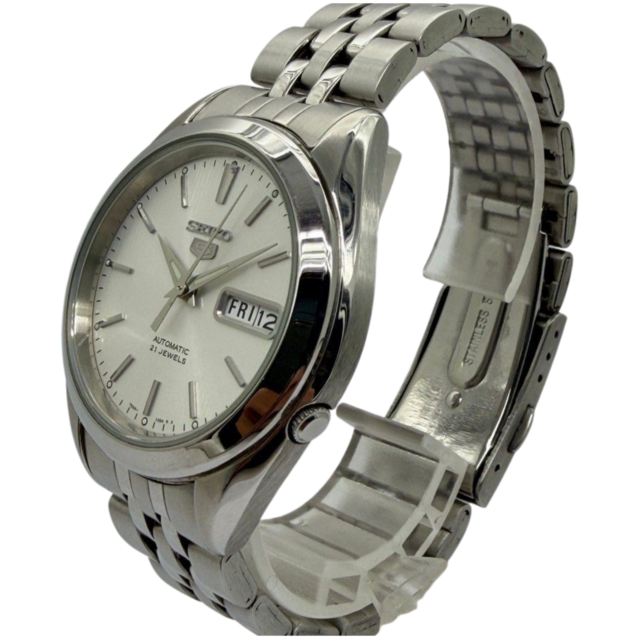 Seiko 5 SNKL15K1 38mm Automatic Silver Dial Steel Watch