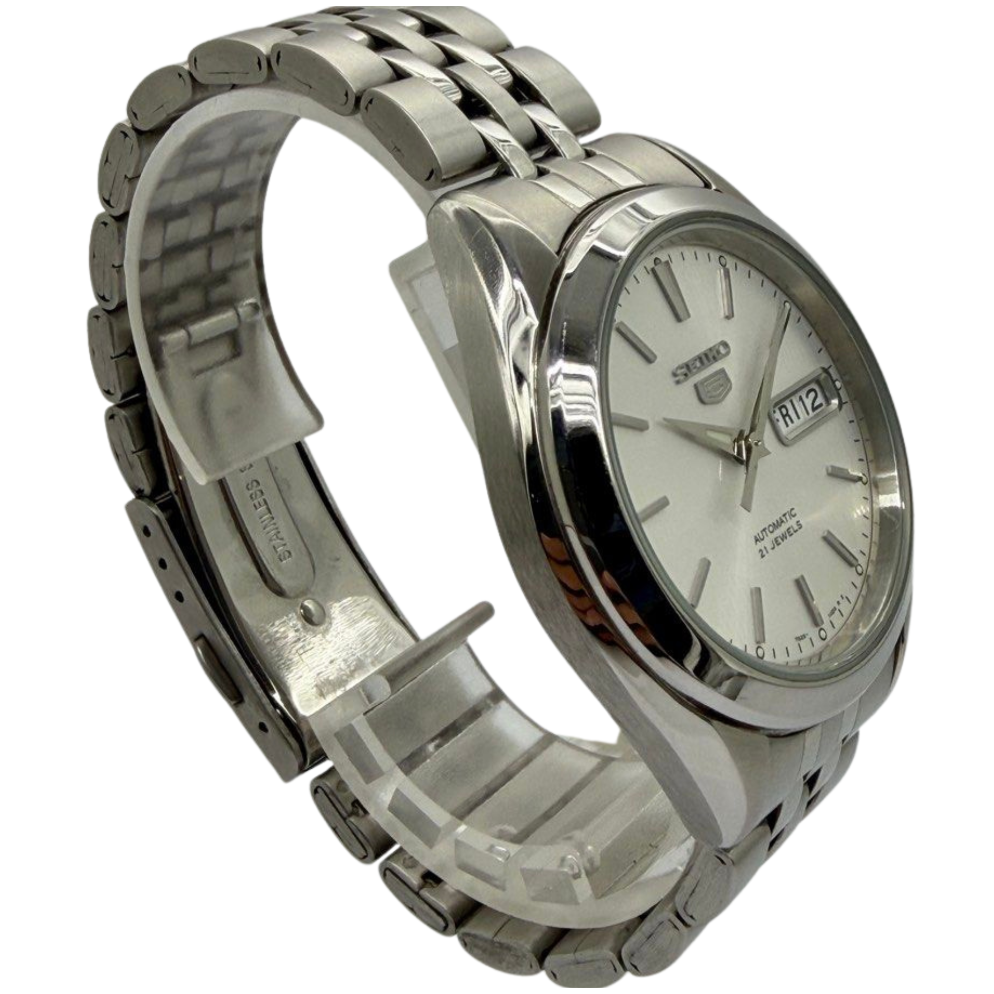Seiko 5 SNKL15K1 38mm Automatic Silver Dial Steel Watch