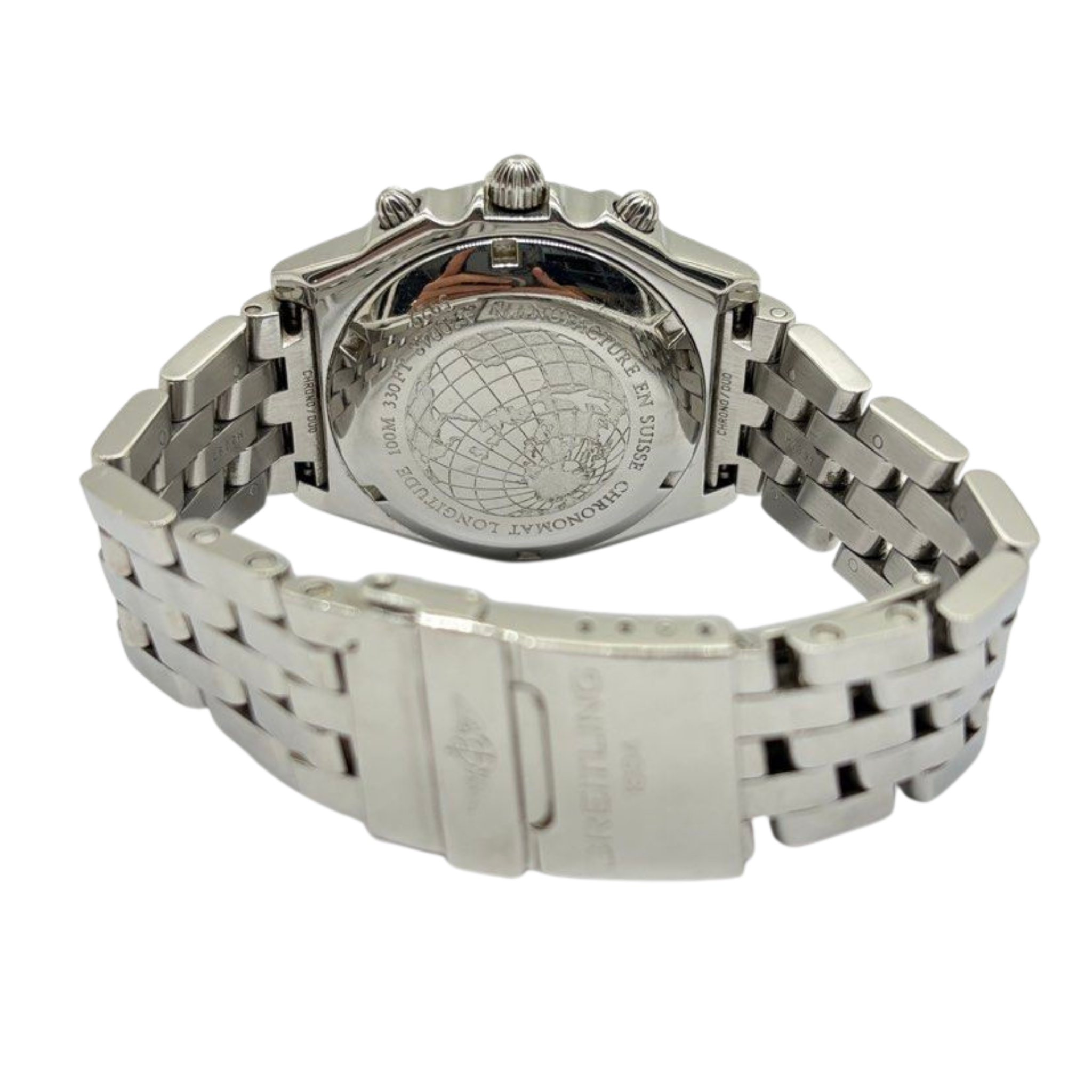 Breitling Chronomat Longitude GMT 39mm Automatic Red Dial Steel Watch
